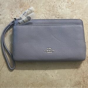 Coach Periwinkle Leather Wristlet | Zip Pouch Wallet | New Without Box
